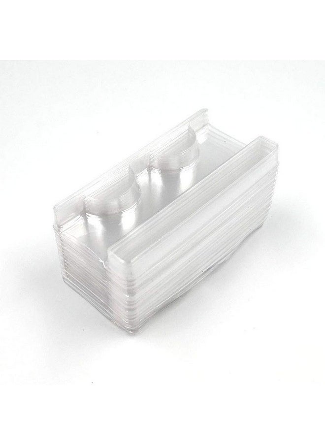 Teensery - 25 Pieces Clear Rectangle Eyelash Tray Holder Plastic False Eyelash Tray Container For False Eyelash Storage Case Packaging Box Cosmetic Container - Image 1