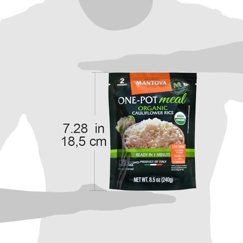 Mantova Organic Cauliflower Rice, 8.5 oz. (Pack of 6), Product of Italy, One-Pot Meal, Microwaveable, Ready-in-Minutes Cauliflower Rice, All-Natural, Healthy Rice Alternative, Ideal for Soups, Stews, Side Dishes, Salads, Rice Bowls, Breakfast Bowls and More, Gluten-Free, Low-Calorie, Low-Carb, Nutrient-Rich, High-Fiber, Vegan, Paleo, No Artificial Coloring, Flavoring or Preservatives - Image 3