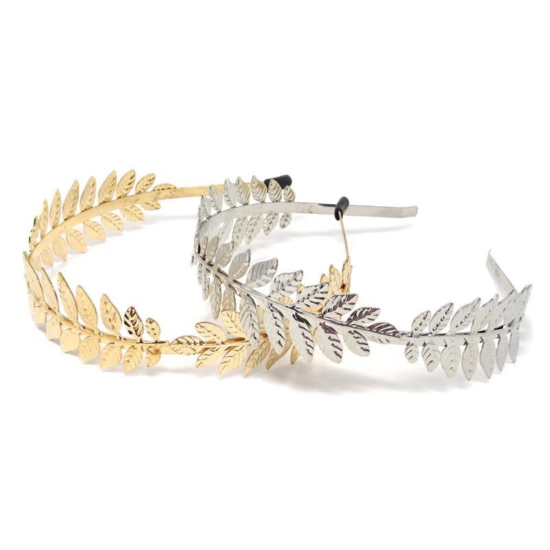 Honbay 2PCS Bridal Hair Crown Roman Goddess Leaf Branch Dainty Head Dress Headband