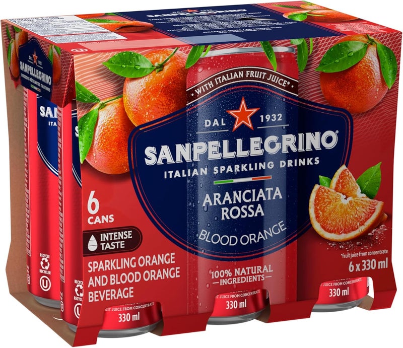 Sanpellegrino مشروب سان بيلجرينو برتقال الدم الفوار - 24 علبة - Image 5