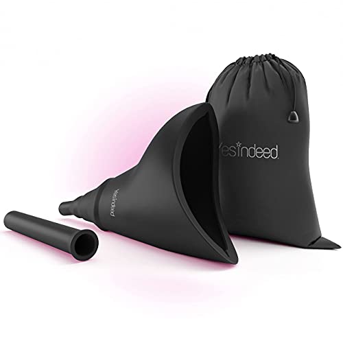 YESINDEED The Original YESINDEED Female Urination Device Silicone Funnel Urine Portable Urinal for Women Standing Up to Pee Reusable Easy to Clean, for After Surgery, Outdoor Activities +Extension Tube (Black) - Image 2