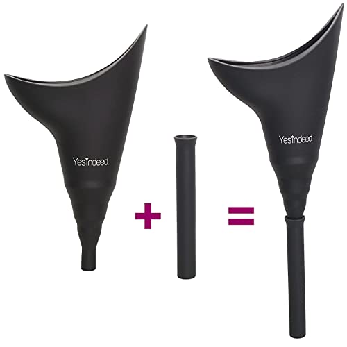 YESINDEED The Original YESINDEED Female Urination Device Silicone Funnel Urine Portable Urinal for Women Standing Up to Pee Reusable Easy to Clean, for After Surgery, Outdoor Activities +Extension Tube (Black) - Image 3