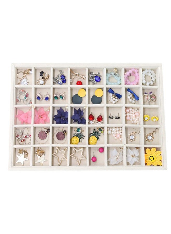 Stratalife Earring Organizer Stackable Jewelry Tray Drawer Organizer Removable Display Tray Organizer for Jewelry Necklace Earring Drawer Insert (40 Grid) - Image 1