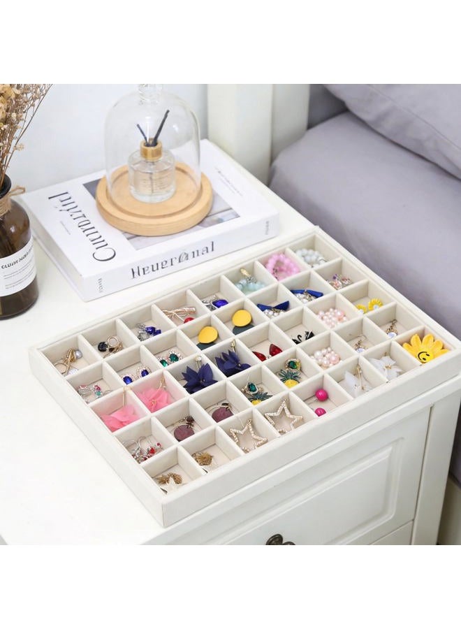 Stratalife Earring Organizer Stackable Jewelry Tray Drawer Organizer Removable Display Tray Organizer for Jewelry Necklace Earring Drawer Insert (40 Grid) - Image 4