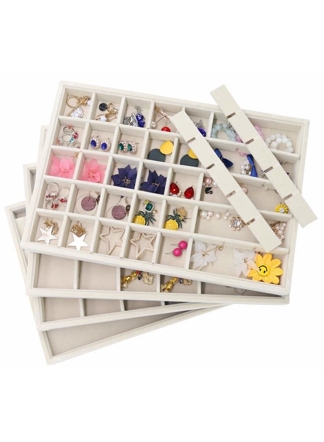 Stratalife Earring Organizer Stackable Jewelry Tray Drawer Organizer Removable Display Tray Organizer for Jewelry Necklace Earring Drawer Insert (40 Grid) - Image 2