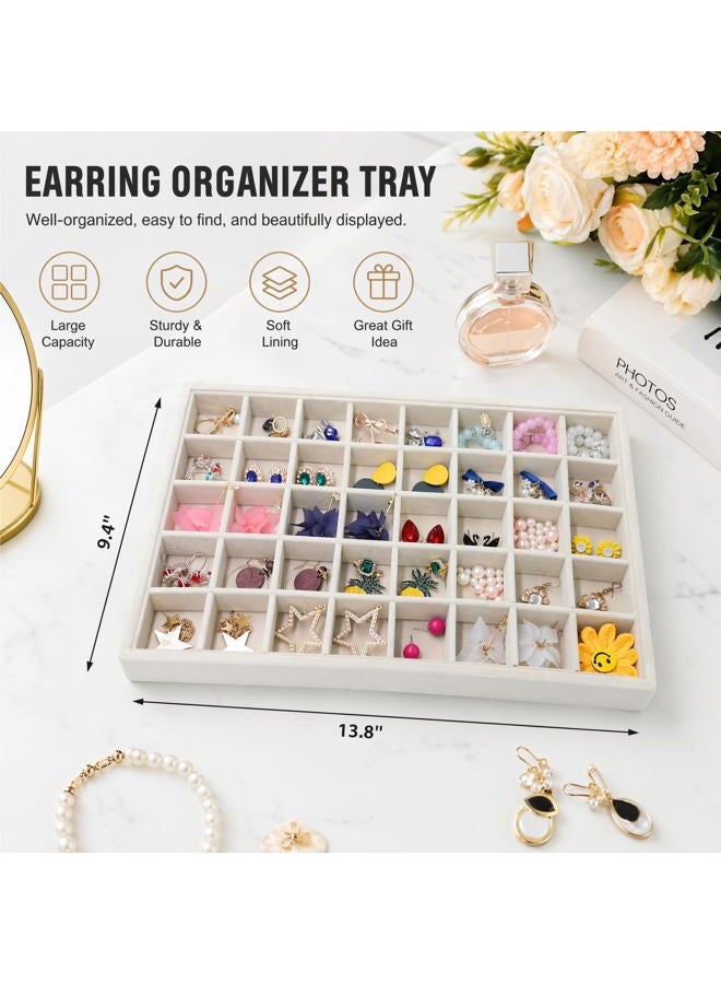 Stratalife Earring Organizer Stackable Jewelry Tray Drawer Organizer Removable Display Tray Organizer for Jewelry Necklace Earring Drawer Insert (40 Grid) - Image 5