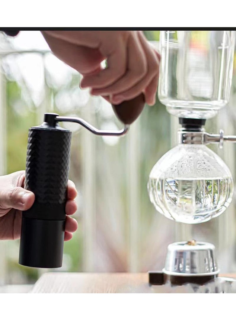 هاهاهاي مطحنة قهوة يدوية محمولة عالية الجودة V60، مطحنة قهوة يدوية ذات حركة طحن عالية الدقة 7 نجوم، مطحنة حبوب قهوة دقيقة CNC مطحنة براغي من الفولاذ المقاوم للصدأ بهيكل من سبائك الألومنيوم،  للاستخدام المنزلي والمكتبي والتخييم (أسود) - Image 5