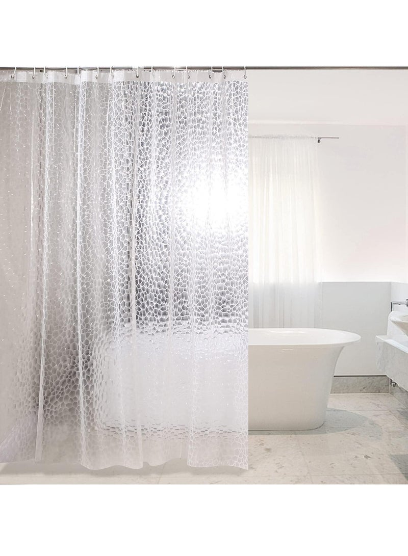Oasisgalore Waterproof Clear Shower Curtain With Ring Hooks，Bathroom Curtain Liner Bath Curtains for Home Hotel，71 inch x 71 inch  - Image 1