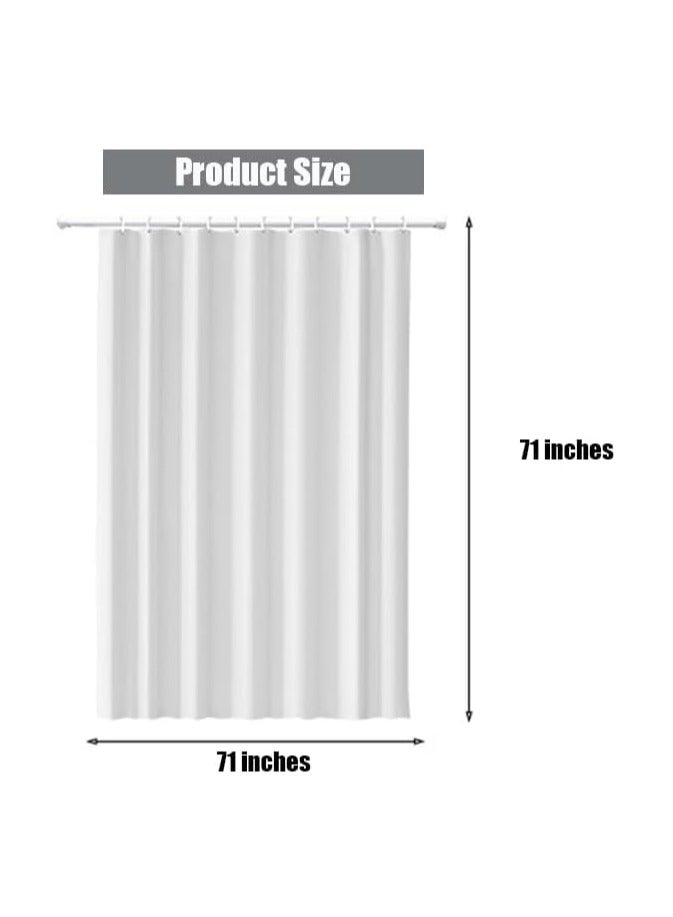 Oasisgalore Waterproof Clear Shower Curtain With Ring Hooks，Bathroom Curtain Liner Bath Curtains for Home Hotel，71 inch x 71 inch  - Image 3