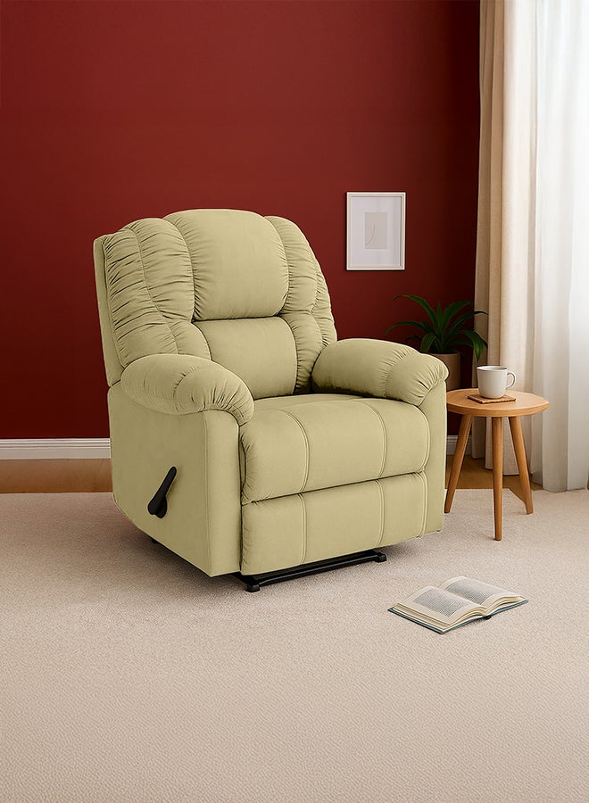 باك كومفرت كومفي تيشير | كرسي استرخاء منجد بالمخمل - سكري غامق - 90×80×105 سم - Image 1