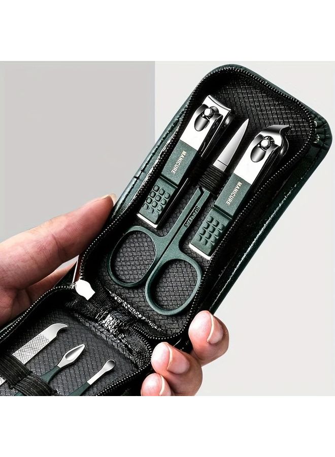 6 Piece Deep Green Nail Clippers Set With Storage Box For Men Women And Elderly Care - Image 5