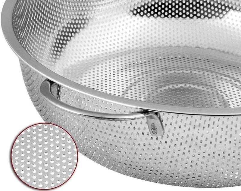 Mantavya Multipurpose Stainless Steel Collander for Washing Rice Fruits Vegetables and Grains to Filter Easily in The Kitchen Bowl - Image 3
