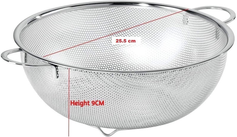 Mantavya Multipurpose Stainless Steel Collander for Washing Rice Fruits Vegetables and Grains to Filter Easily in The Kitchen Bowl - Image 2