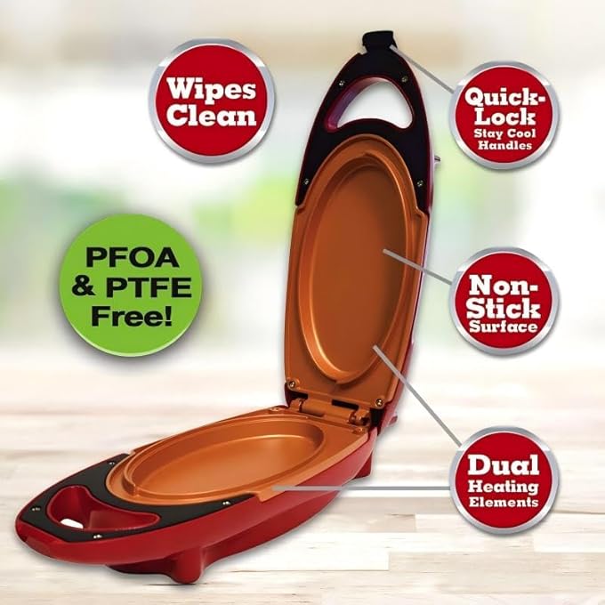 Red Copper 5Minute Chef  NonStick Omelette Pan - Image 4