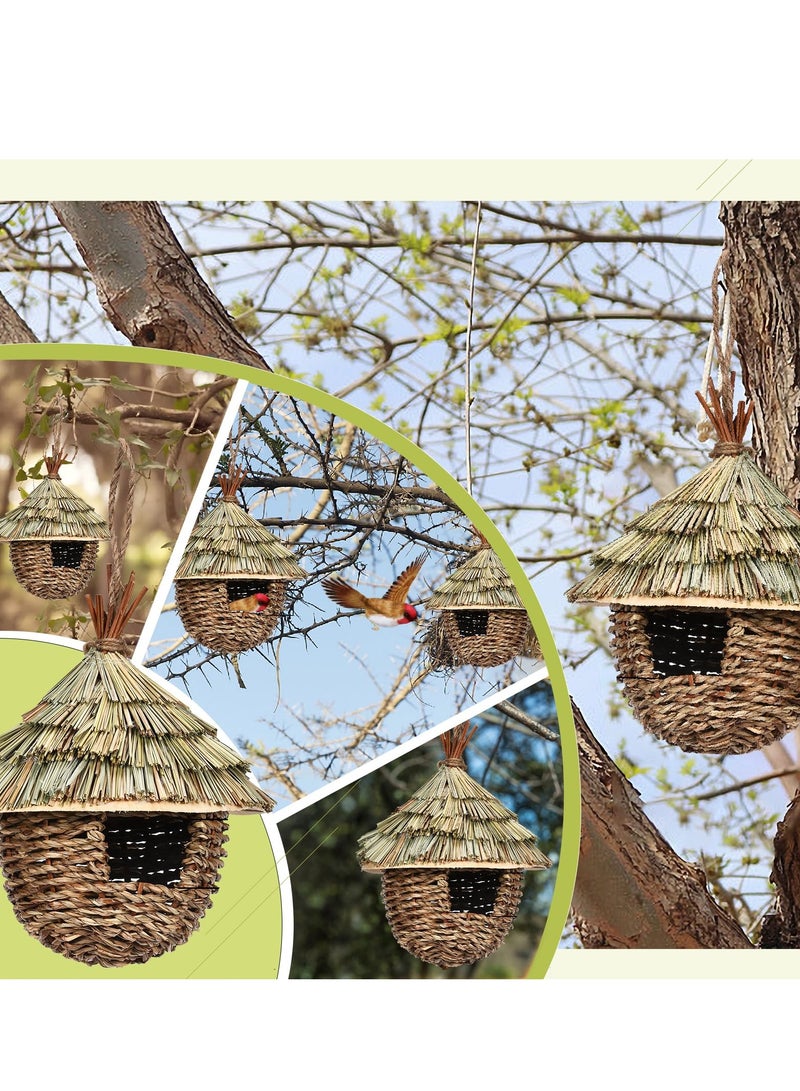 SYOSI Hummingbird House Hand Woven Bird Nest Natural Grass 100% Natural Move Birds Nest Perfect Size for Small Birds Unique Design Widely Used for Parrot Squirrel Lovebird Finches Budgie - Image 5