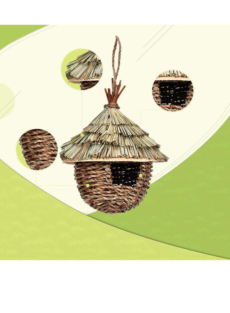 SYOSI Hummingbird House Hand Woven Bird Nest Natural Grass 100% Natural Move Birds Nest Perfect Size for Small Birds Unique Design Widely Used for Parrot Squirrel Lovebird Finches Budgie - Image 2