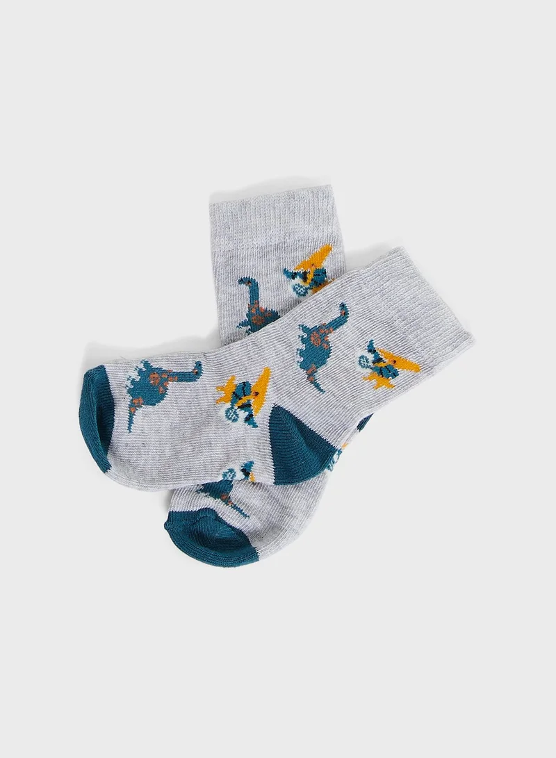 mothercare Dinosaur Baby Socks - 3 Pack