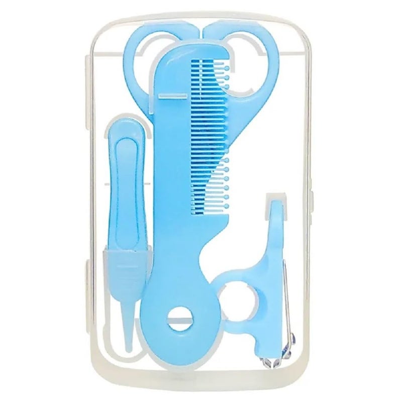 MOPPETS 5pc Baby Mini Grooming Kit inTravel case - Blue - Image 1