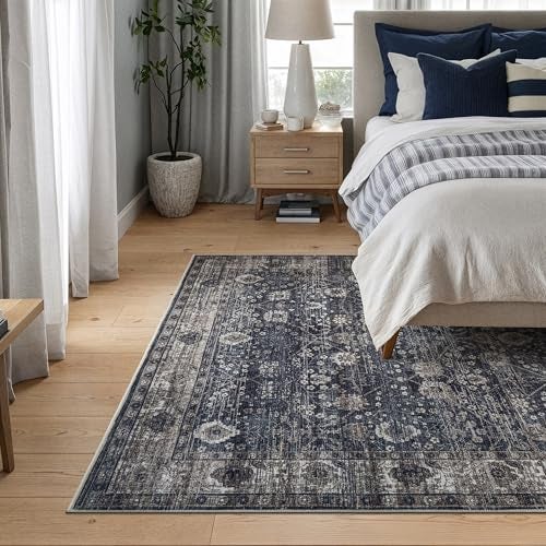 Bloom Rugs Washable NonSlip 5 x 7 Rug BlackBrown Traditional Area Rug for Living Room Bedroom Dining Room and Kitchen Exact Size 5 x 7 - Image 3