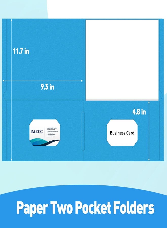 RAZCC Two Pocket Folders, 30 Pack File Folders with Pockets Fit Letter Size Paper, Thick Paper File Folder for School Office Business Home, Assorted 5 Colors - Image 2