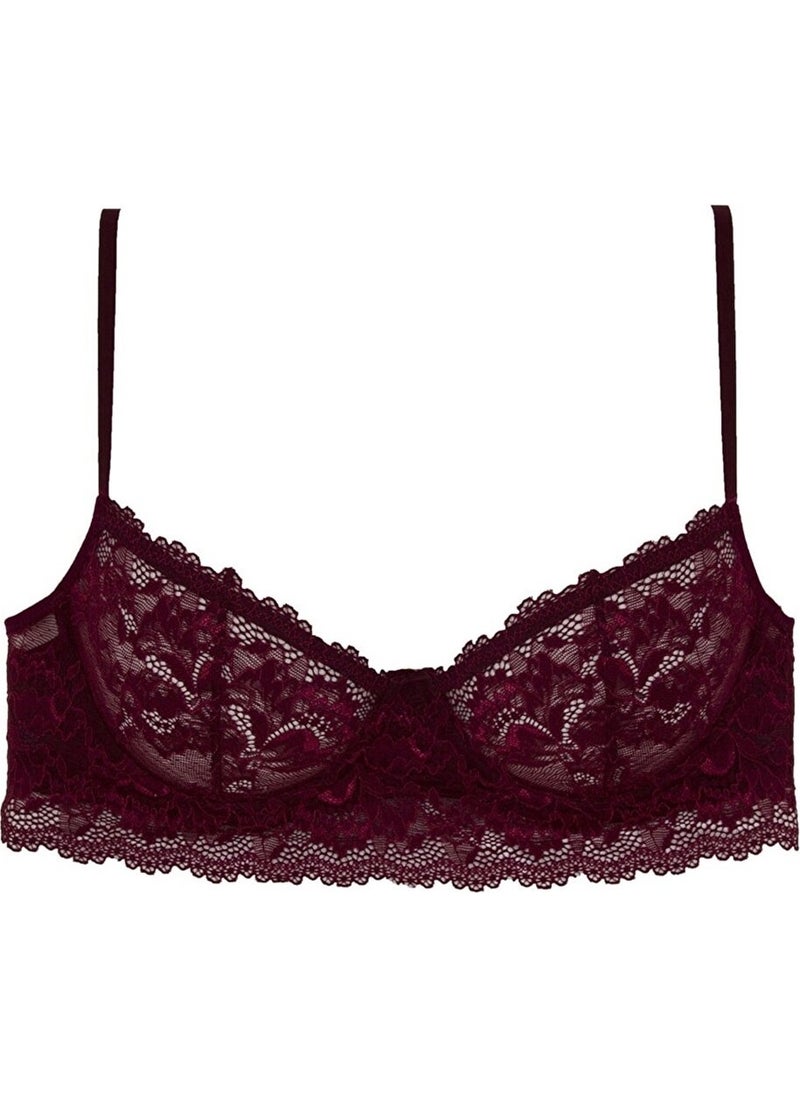Magic Form 2216 Lace Detailed Bra-Claret Red  - Image 5