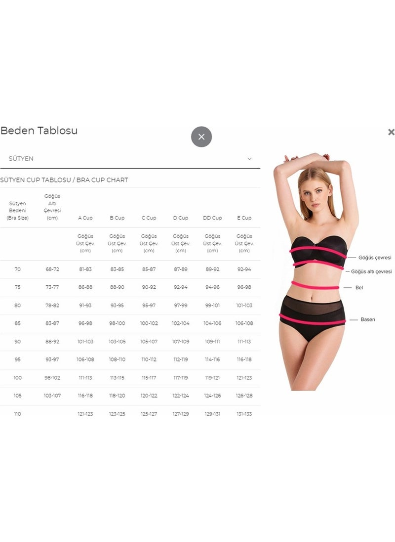 Magic Form 2216 Lace Detailed Bra-Claret Red  - Image 2