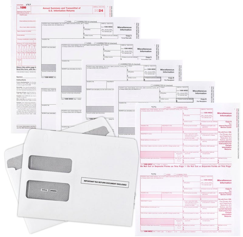 Dutymark 2025 1099-NEC and 1099 Misc 4-Part Tax Forms Combo Kit, for All Non-Employee Compensation Filing, Self Seal Envelopes Included, QuickBooks and Other Software Compatible - Image 3