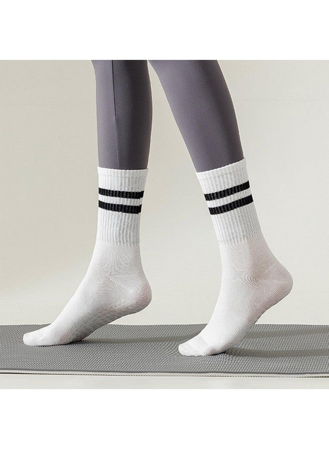 Tergy 8 Pairs Long Yoga Socks with Grip for Women Anti Skid Gripper Socks No Slip Socks for Pilates, Barre, Dance,Yoga (White) - Image 3