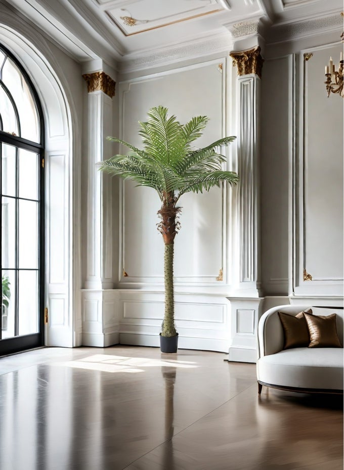 2.6M ARTIFICIAL PALM TREE 18 LEAVES OUTDOOR PATIO AND INDOOR DECOR,REALISTIC,MAINTENANCE-FREE TROPICAL PLANT