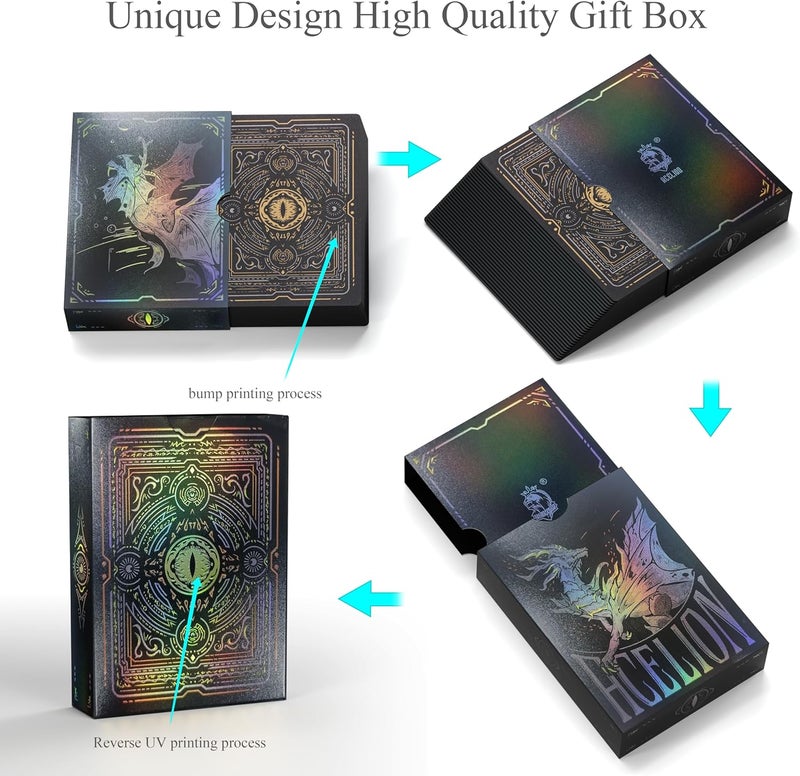 WJPC Easy Shuffling Plastic Waterproof Playing Cards,Cool Black Dragon Poker Cards for Game and Party, Deck of Cards（Dragon - Image 2