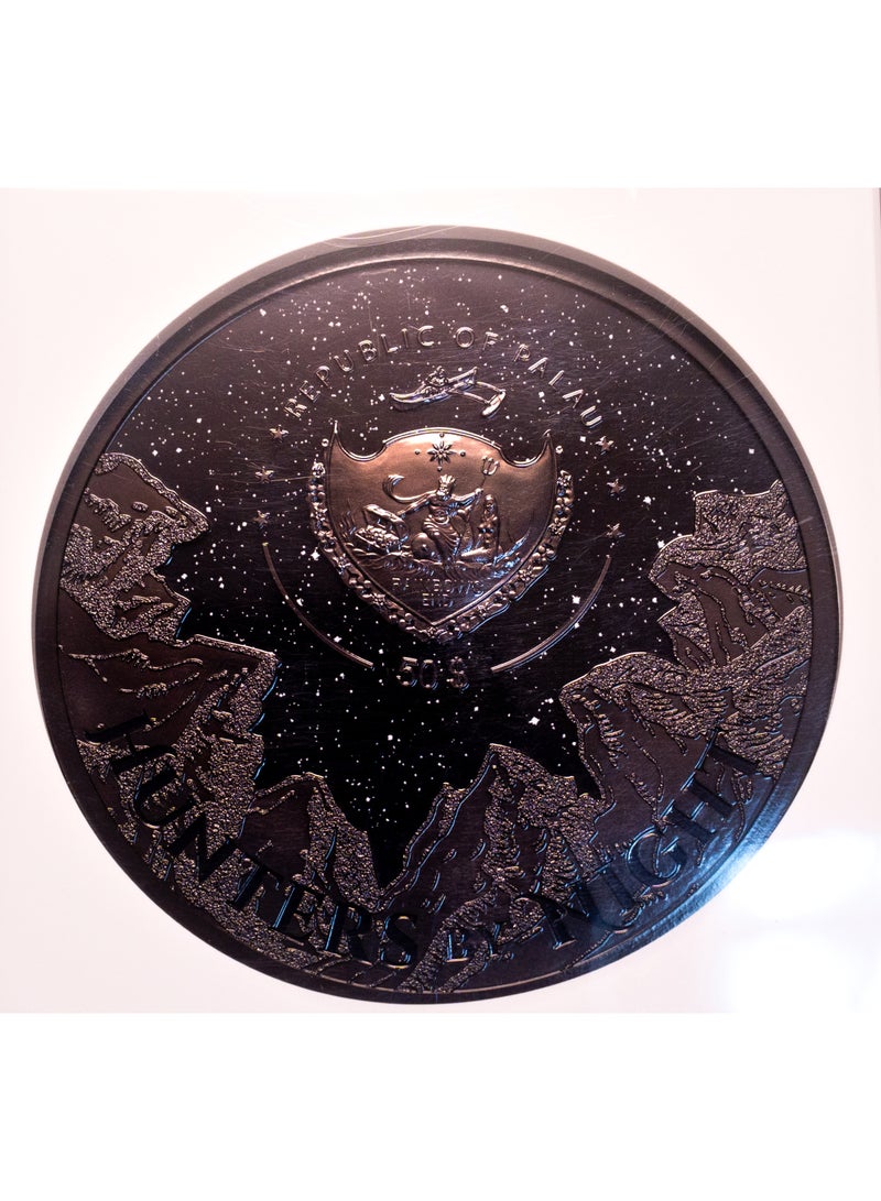 Silver Palau 2025 $50 Silver 1 kg - Hunters by Night: Ocelot, Black Proof, NGC PF 70 First Releases - Image 4