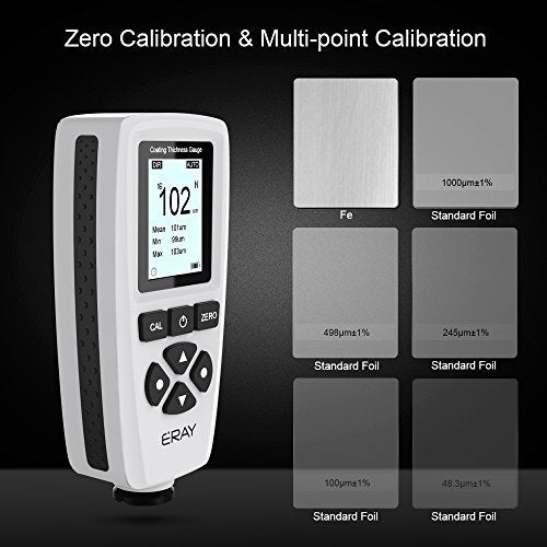 ERAY Mil Thickness Gauge, Coating Thickness Gauges, Paint Depth Gauge Meter with Backlight LCD Display for Car Automotive, Limit Alarm/Data Storage/Export Data/PC Software Analysis (Grey) - Image 5