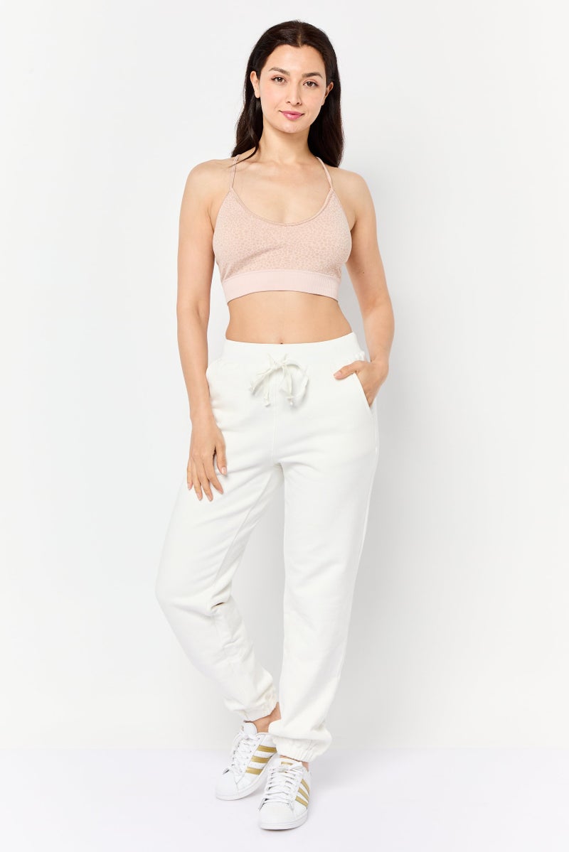 NIA Women Regular Fit Plain Jogger Pants, White - Image 2
