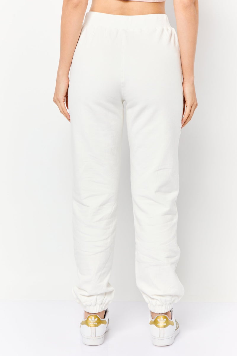 NIA Women Regular Fit Plain Jogger Pants, White - Image 4
