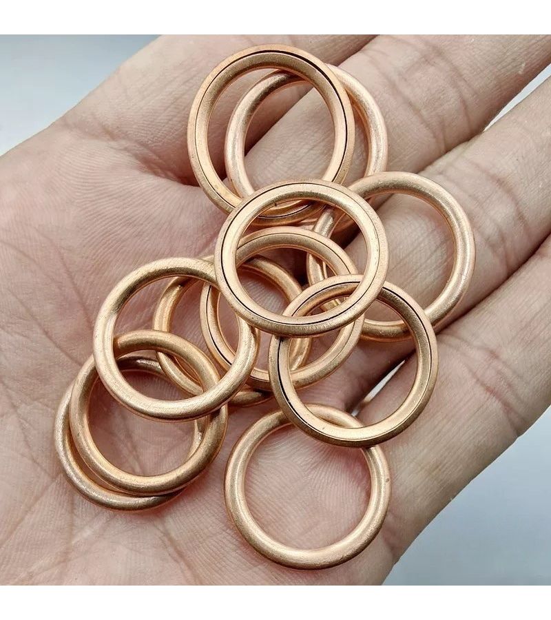 24pcs Auto Copper Gaskets Fit VW Audi Oil Sump Drain Bolt Leakproof Engine Parts - Image 1