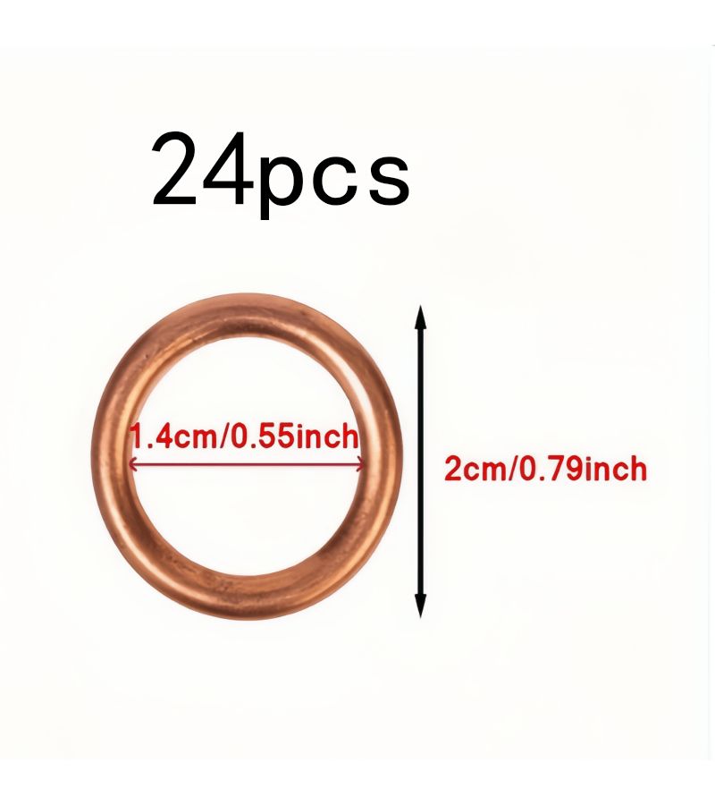 24pcs Auto Copper Gaskets Fit VW Audi Oil Sump Drain Bolt Leakproof Engine Parts - Image 2