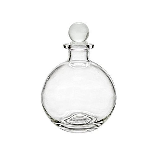 Nakpunar 8.5 oz (250 ml) Spherical Clear Glass Bottle with Round Stopper – Liquor, Oils, Wedding Favors - Image 1
