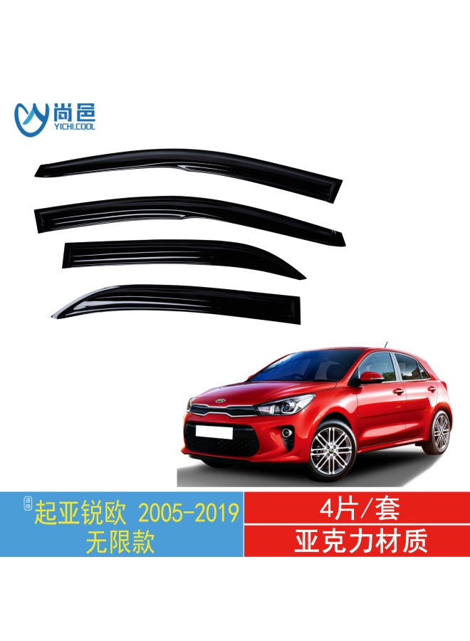 Application Of 2005 Kia Ruiou Rio Window Modification To Prevent Rain Black Car Rain Shield
