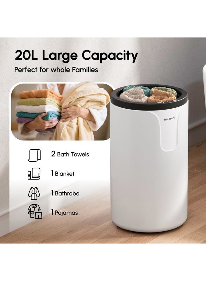 USHOWER Towel Warmers for Bathroom, 20L Large Towel Warmer Bucket for Spa & Massage, Auto Shut-Off Towel Heater Fits Two 40"x70" Oversized Towels, Blankets, Bathrobes, PJ's - Image 4