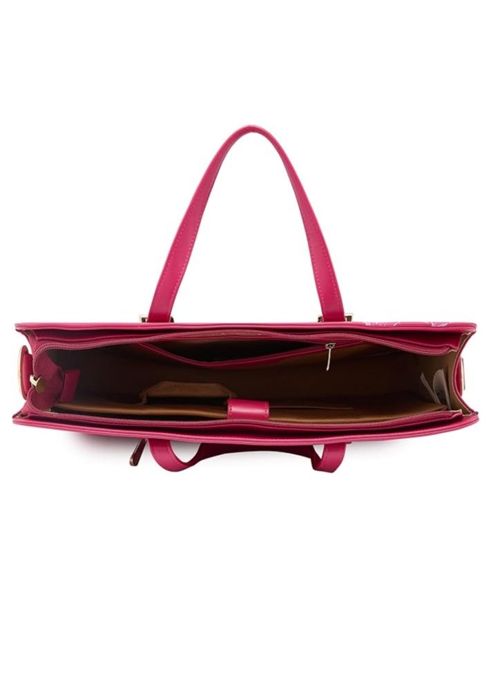 CAPRESE Caprese Shanaya Laptop Bag, Burgundy-Large | 15’’ Laptop Compartment with Detachable Sling Strap, Spacious Interiors & Top Zip Closure | Perfect for Office & Daily Use  - Image 5