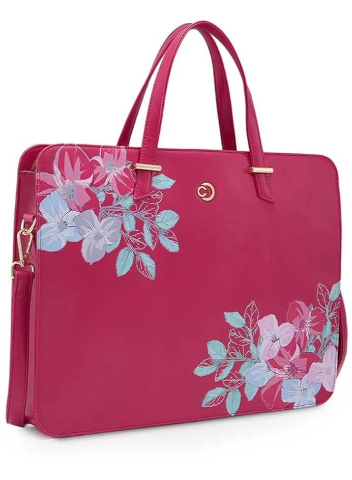 CAPRESE Caprese Shanaya Laptop Bag, Burgundy-Large | 15’’ Laptop Compartment with Detachable Sling Strap, Spacious Interiors & Top Zip Closure | Perfect for Office & Daily Use