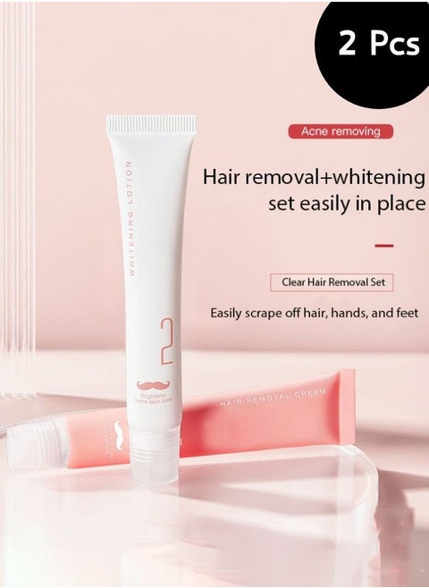 2Pcs Clean and smooth hair removal set, suitable for removing lip hair, armpit hair, and the whole body