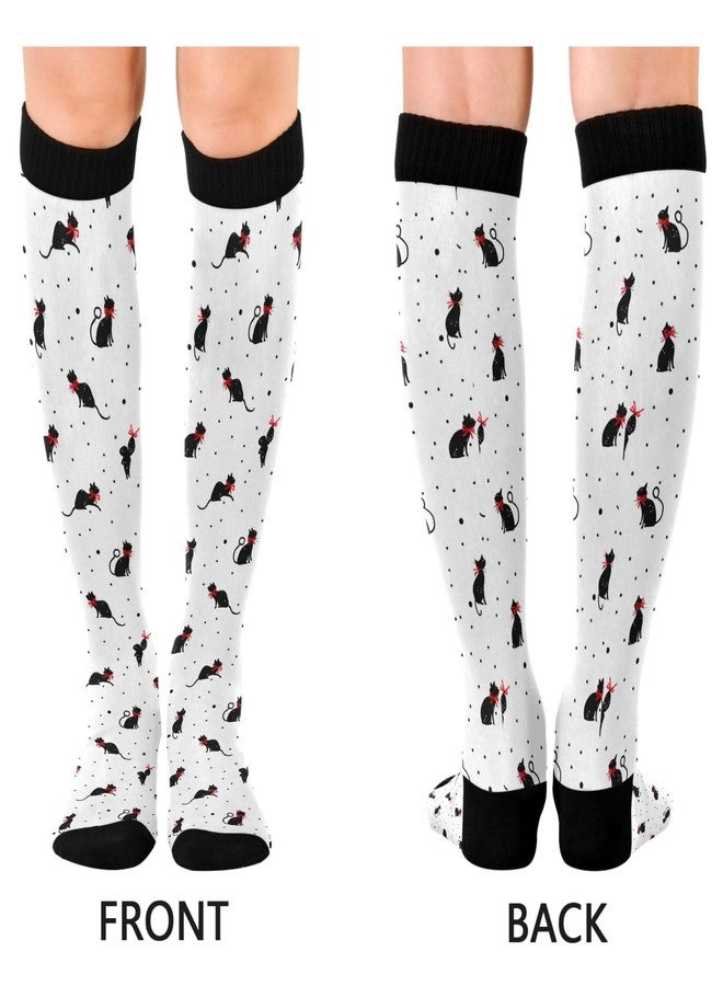 Wusikd Black Cats Compression Socks for Women and Men Circulation Cute Long Socks for Athletic Running 1 - Image 4
