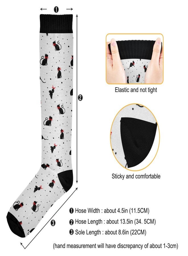 Wusikd Black Cats Compression Socks for Women and Men Circulation Cute Long Socks for Athletic Running 1 - Image 5