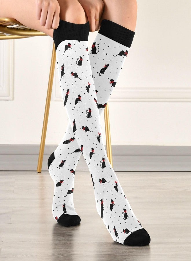 Wusikd Black Cats Compression Socks for Women and Men Circulation Cute Long Socks for Athletic Running 1 - Image 2