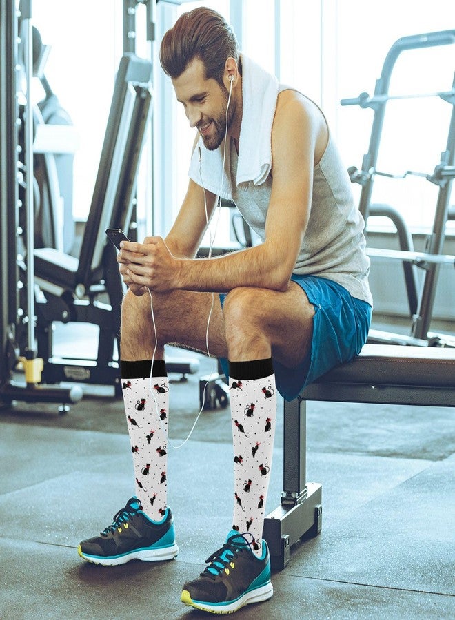 Wusikd Black Cats Compression Socks for Women and Men Circulation Cute Long Socks for Athletic Running 1 - Image 3