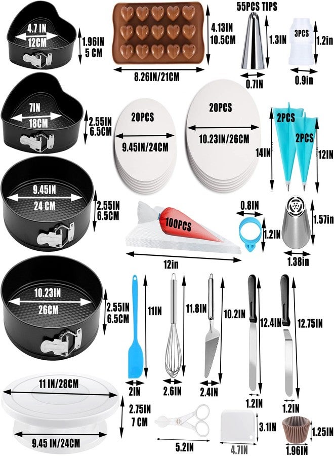 GZMAISULEE 540PCS Cake Decorating Kit Baking Supplies with 4 Springform Pans Set Cake Decorating Supplies Rotating Turntable, Decorating Tools, Cake Baking Supplies Set for Beginners - Image 2