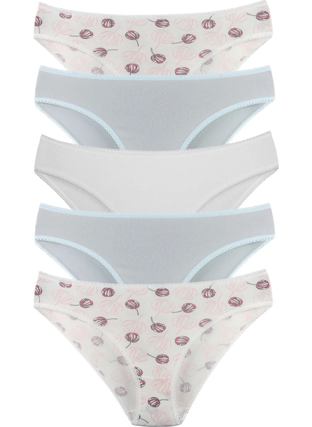 Sensu Women's Basic Slip Panties Mixed Colors Set of 5 - KTS1097