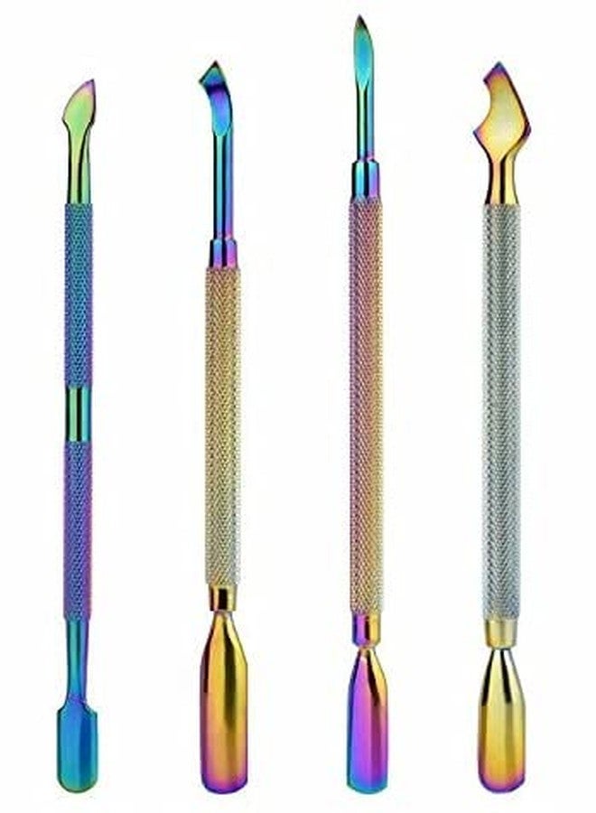 Stainless Steel Nail Art Manicure Cuticle Spoon Pusher Remover Tool Set New