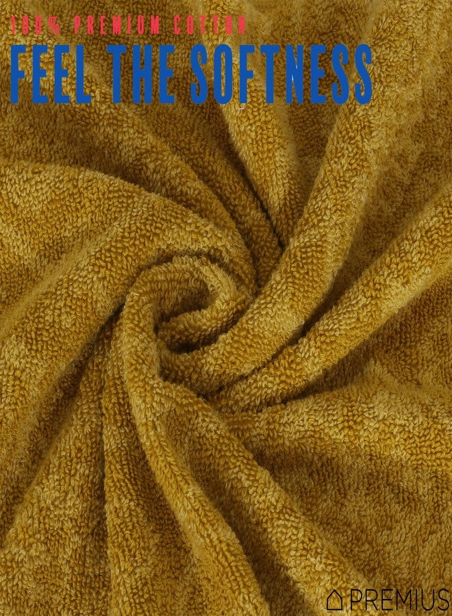 PREMIUS 2 Pack Damask Hand Towel, Bath Towel, and Bath Sheet Towel, 100% Cotton Yarn Dyed, Lux Drying Experience, Great for Hands and Body, Perfect for Spa & Home Use (Gold, Bath Sheet) - Image 4